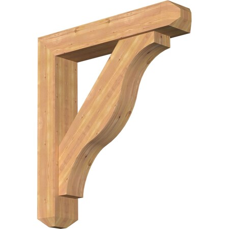 Ekena Millwork Funston Craftsman Smooth Bracket w/ Offset Brace, Western Red Cedar, 7 1/2"W x 40"D x 44"H BKT0806X40X44FST04SWR